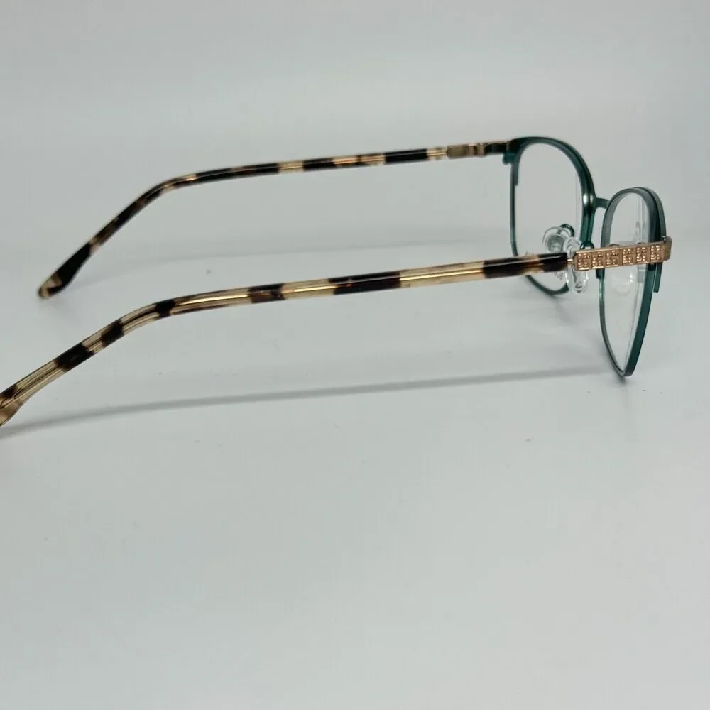 BCBGMAXAZRIA TRINA Emerald‎ Gunmetal EYEGLASSES FRAME 49-16-130mm h14116
